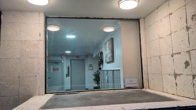 Office glass partition wall in a lobby