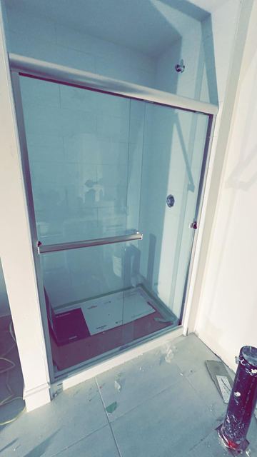 Matte black framed shower enclosure